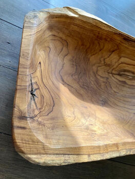 Huge 90cm Teak Root Long Fruit Bowl Wood Handmade Gift Centrepiece, 8 of 8