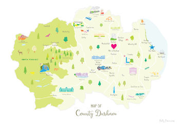 Personalised County Durham Map: Add Favourite Places, 2 of 4