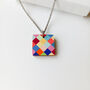 Choice Wooden Square Necklace Colourful Gift, thumbnail 1 of 9