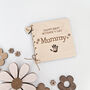 Personalised First Mother's Day Maple Wooden Card With Handprint Cut Out, thumbnail 6 of 7