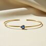 Sapphire September Birthstone Gold Plated Bangle, thumbnail 1 of 5