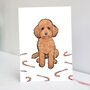 Red Toy Poodle Christmas Card, thumbnail 1 of 6
