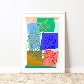 Colour Block Abstract Leaf Art Print, 2 of 11