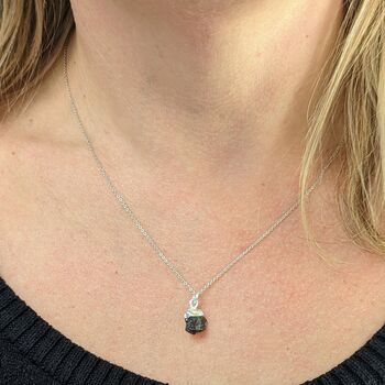 January Birthstone Necklace, Garnet, Silver Plated, 2 of 4