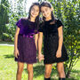Alessia Girls Velvet Dress With Matching Hair Clip, thumbnail 2 of 3