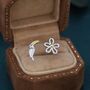 Mismatched Toucan And Flower Stud Earrings In Sterling Silver, thumbnail 4 of 9