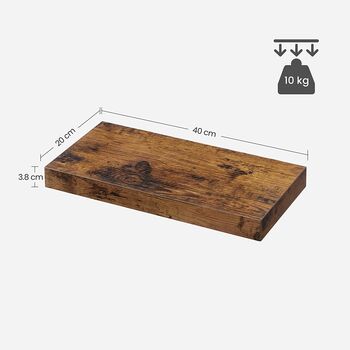 40 Cm Brown Floating Wall Mounted Shelf, 6 of 7