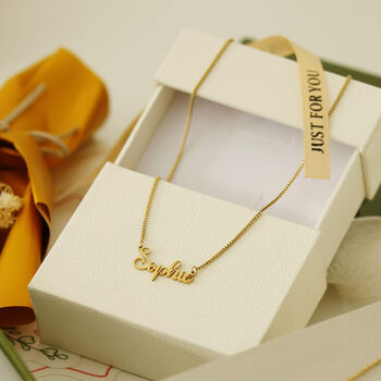 Personalised Name Necklace In Gold And Rose Gold, 8 of 12