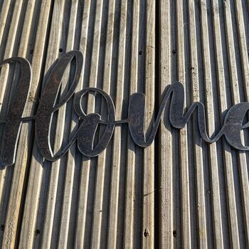 'Home' Metal Word Sign Wall Art Decoration, 6 of 7