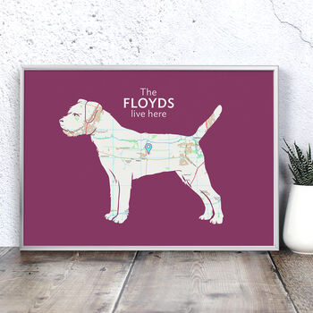 Personalised Map With Border Terrier, 2 of 3