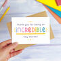 Incredible Key Worker Nursery Teacher Card, thumbnail 3 of 10