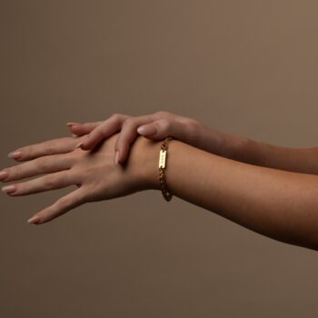 Personalised Gold Byzantine Wheat Bracelet, 4 of 9