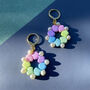 Handmade Pastel Rainbow And Pearl Flower Earrings, thumbnail 4 of 8