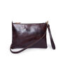 Alex Chocolate Cross Body Leather Clutch Bag, thumbnail 1 of 4