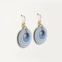 Blue And Cream Stripey Circular Earrings, thumbnail 5 of 7