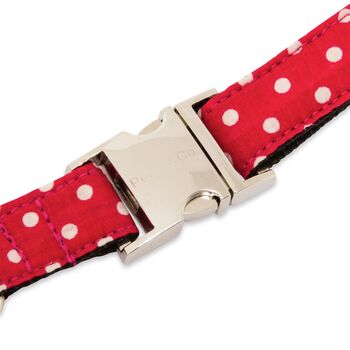 The York Red Pink White Spotty Dog Collar Bow Tie, 8 of 12