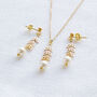 Pearl Leaf Chain Bridesmaids Jewellery Gift Set, thumbnail 3 of 9