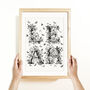 Personalised Monochrome Floral Name Print, thumbnail 4 of 4