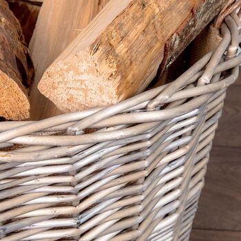 Round Lined Wicker Log Basket, 6 of 6