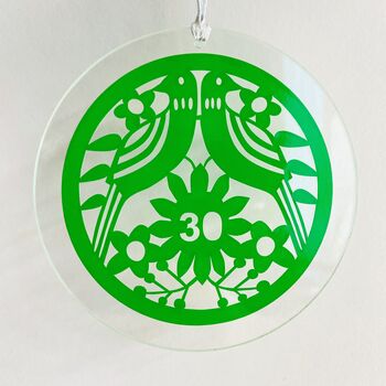 30th Anniversary Glass Hanging Ornament, 4 of 11