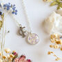 Handmade Resin Birth Flower Necklace With Initial Charm, thumbnail 1 of 9