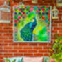 Peacock Illustrated Print, Outdoor Wall Decor, thumbnail 6 of 10