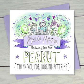 Thank You From The Cat Personalised Greeting Card, 6 of 12