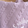Personalised Dusty Pink Knitted Baby Blanket, thumbnail 2 of 8