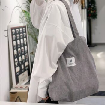 Thin Corduroy Neutral Tote Bags, 3 of 8
