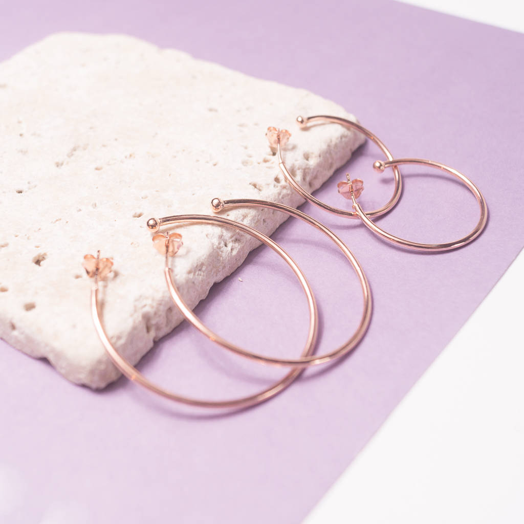 Silver Hoop Earrings With Gold Plating By SUMMER AND SILVER