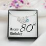 80th Birthday Necklace – Sterling Silver Heart Infinity Charm, Personalised Jewellery Gift For Her, thumbnail 7 of 8