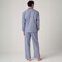 Men's 'Navy Spark' Stripe Crisp Cotton Pyjama Set, thumbnail 3 of 4