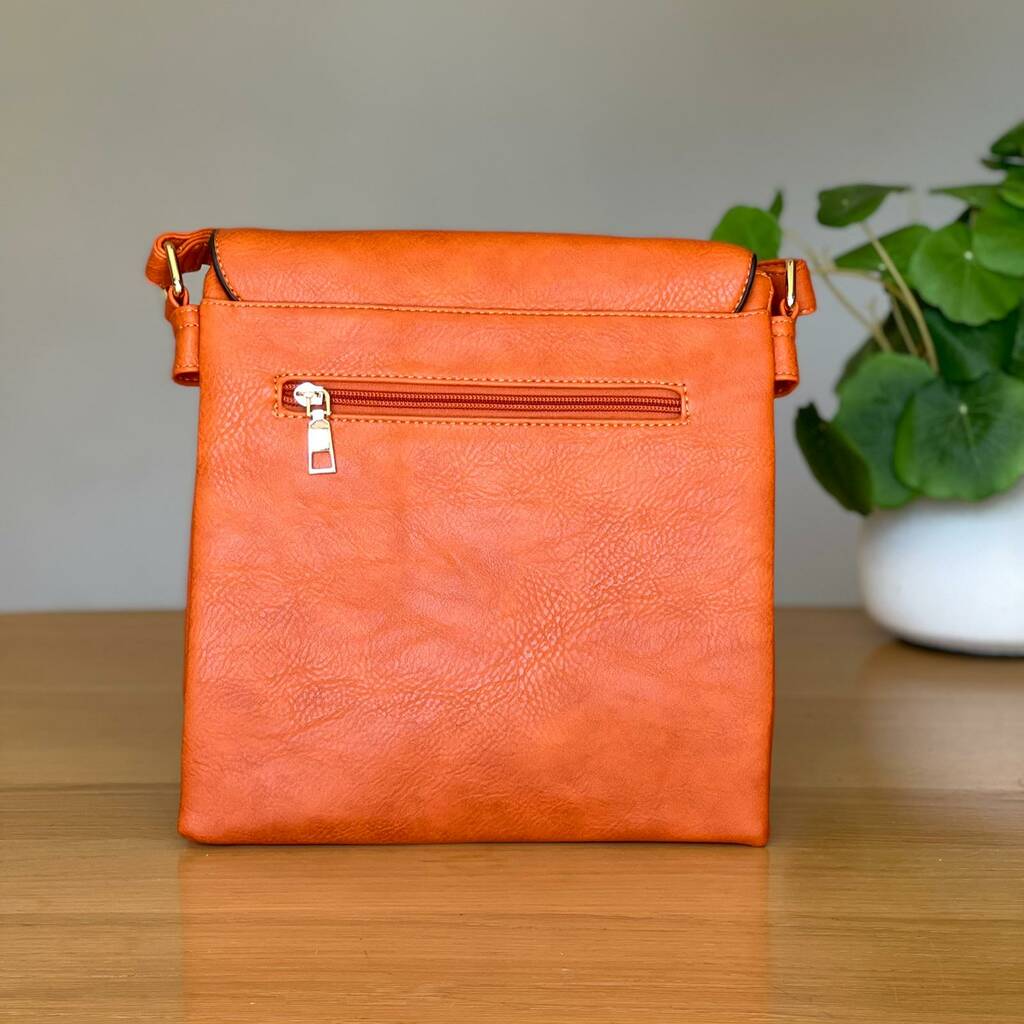 orange tassel bag