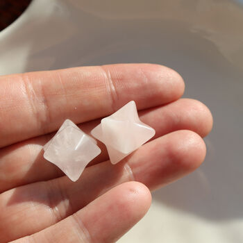 Rose Quartz Merkaba Star Crystal Gift With Pouch, 3 of 5