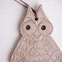 Handmade Ceramic Christmas Owl Ornament Decoration, thumbnail 7 of 7