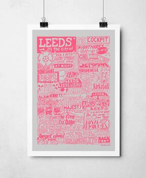 Leeds Landmarks Print Typography Poster, 4 of 10