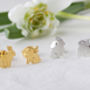 Bunny Stud Earrings In Solid 925 Sterling Silver, thumbnail 2 of 6