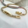 Adjustable Box Clasp Cz Tennis Bracelet In Gold, Rose Gold And Silver Plated, Gift For Her, thumbnail 4 of 11