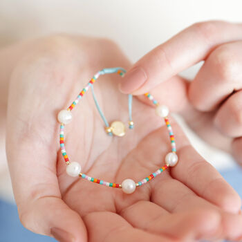 Colourful Miyuki Bead And Freshwater Pearl Bracelet, 3 of 4