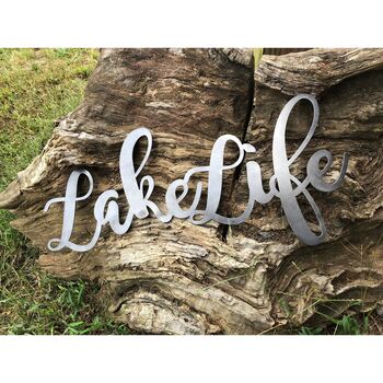 Lake Life Cursive Recycled Raw Steel, 3 of 3