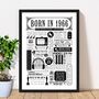 Born In 1966 Personalised 60th Birthday Fact Poster, thumbnail 1 of 9