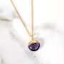 The Orb Amethyst February Birthstone Necklace, Calm And Protection, Gold, thumbnail 4 of 7