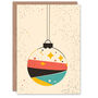 Mid Century Modern Bauble Xmas Christmas Card, thumbnail 1 of 4