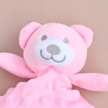 Personalised Teddy Pink Rainbow Comforter, 2 of 6
