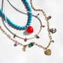 Gold Heart And Ceramic Charm Necklace, thumbnail 3 of 4