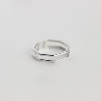 Sterling Silver Octagonal Adjustable Ring, 3 of 5