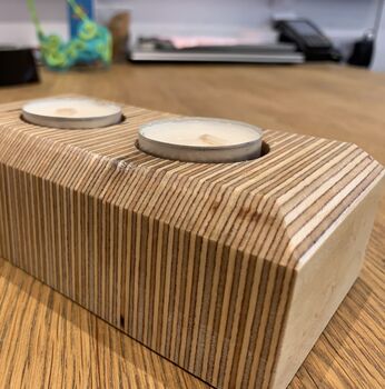 Birchwood Ply Rectangular Tealight Holder, 6 of 12