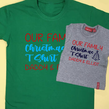 Personalised Our Family Christmas T Shirt Set, 2 of 8