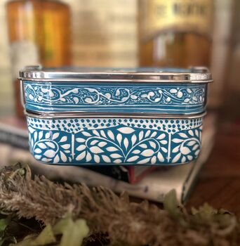 Bento Lunchbox Hand Painted Paisley, 10 of 11