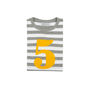 Grey Marl + White Striped Number/Age T Shirt Mustard, thumbnail 6 of 6